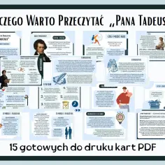 Adam Mickiewicz, autor epopei narodowej "Pan Tadeusz", przedstawiony na tle portretu.