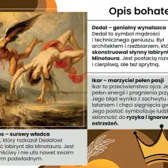 Dedal ratuje syna Ikara przed upadkiem, ilustrując mit o Dedalu i Ikarze.