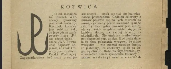 Kotwica Polski Walczącej - Jak czytać symbol w literaturze?